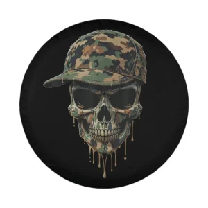 Camo cap skull drip boys ice cream graphic design for Land Rover Defender tire cover