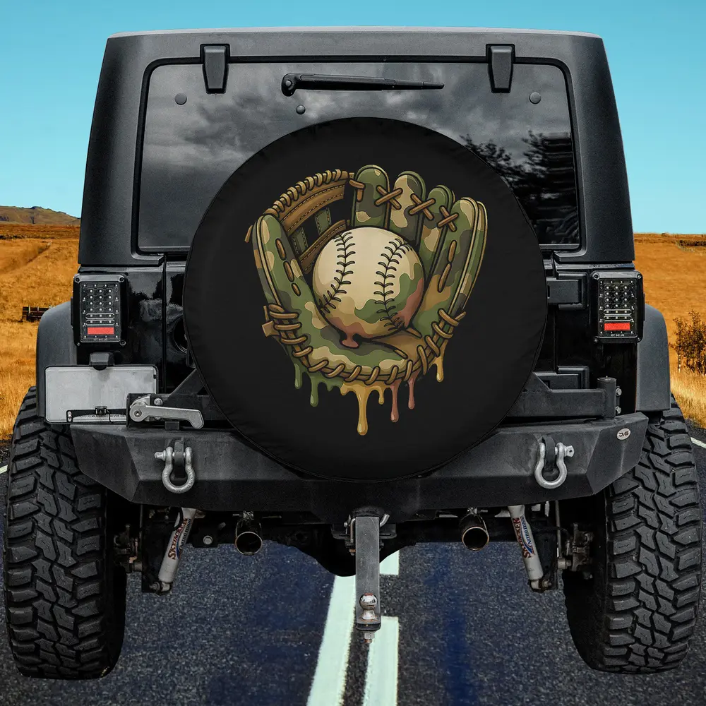 Camo drip baseball glove camo baseball spare tire cover no camera hole for Jeep