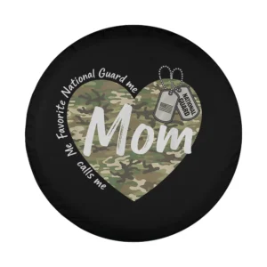 Camo heart dog tags mom national guard spare tire cover design only
