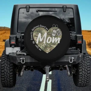 Camo heart dog tags mom national guard spare tire cover no camera hole