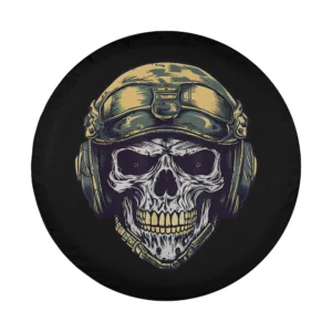 camo helmet skull soldier halloween spare tire cover design only