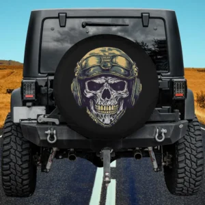 camo helmet skull soldier halloween spare tire cover no camera hole