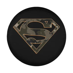 Camo orange outline Superman shield design for spare tire cover Ford Bronco Jeep SUV