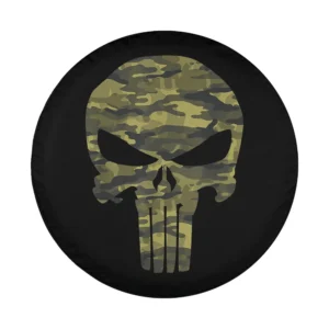 Camo skull symbol military graphic design for spare tire cover