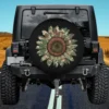 Camo sunflower camouflage nature lover spare tire cover with no camera hole on RV