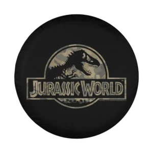 Camo T-Rex fossil Jurassic World logo graphic for spare tire cover design
