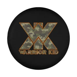 camo X orange outline warrior kid spare tire cover design only