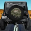 Camouflage dripping lips biting mouth spare tire cover no camera hole for camper, Jeep, SUV