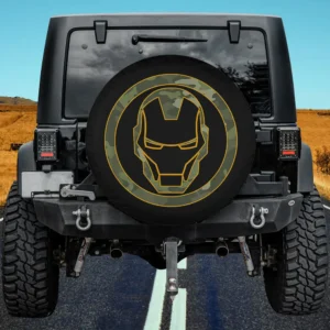 Camouflage Iron Man Helmet Outline Marvel Spare Tire Cover No Camera Hole