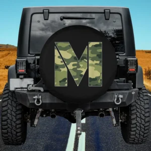 camouflage letter m black background spare tire cover for Honda CRV no camera hole