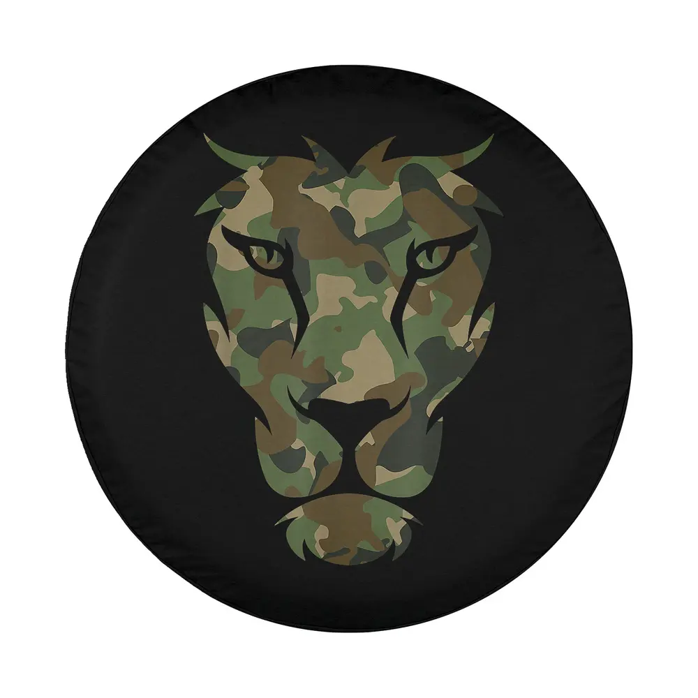 Hunter camouflage lion face graphic for spare tire cover design only
