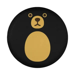 cartoon bear face tan oval belly spare tire cover design only