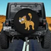 Cartoon orange kitten with raised tail cat butt spare tire cover no camera hole
