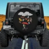 Cartoon raining cats and dogs with umbrella spare tire cover for Jeep SUV RV, no camera hole