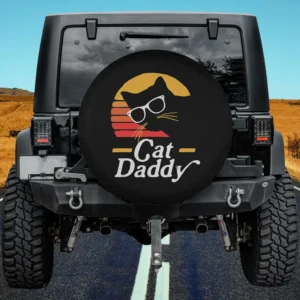 cat daddy retro sunset hipster glasses spare tire cover no camera hole