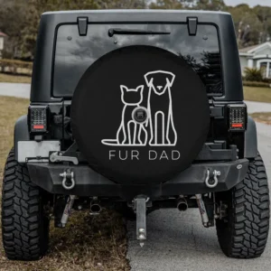 cat dog outline fur dad pet lover spare tire cover with camera hole for Jeep SUV RV