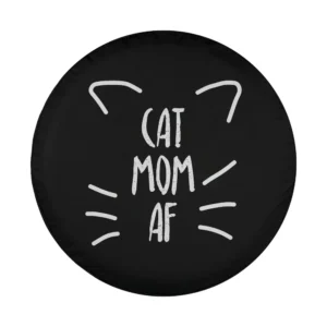 cat ears whiskers cat mom meme design graphic for spare tire cover