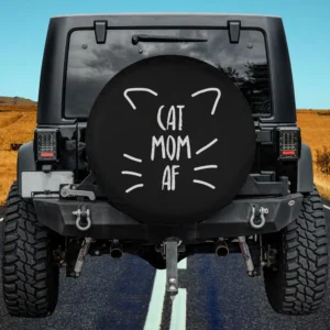 cat ears whiskers cat mom meme spare tire cover no camera hole for Jeep SUV RV