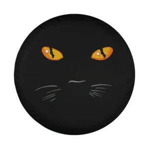 spooky cat eyes and whiskers halloween graphic spare tire cover design