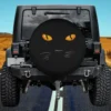 halloween costume spooky cat eyes graphic spare tire cover with no camera hole for Jeep