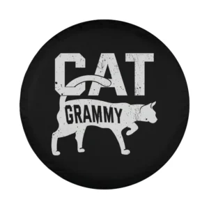 cat grammy silhouette distressed text design for spare tire cover