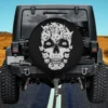 Cat skull made of kitty faces Halloween spare tire cover for Jeep SUV RV, no camera hole