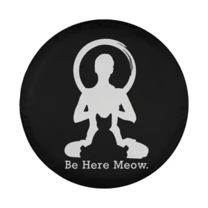 cat yoga silhouette be here meow design for custom tire cover art