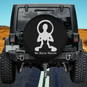cat yoga silhouette be here meow spare tire cover no camera hole for Jeep