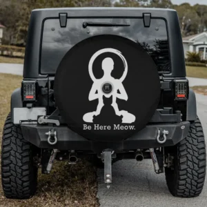 at yoga silhouette be here meow spare tire cover with camera hole for SUV