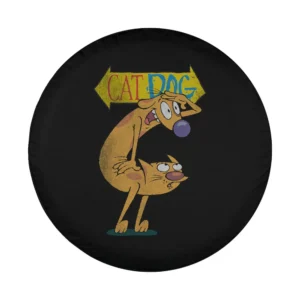 CatDog cartoon character and logo design for spare tire cover