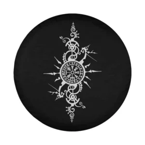 Celtic knotwork Vegvisir rune Nordic symbol design for Jeep Cherokee spare tire cover