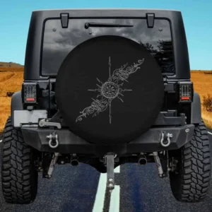 Celtic knotwork Viking compass spare tire cover with no camera hole for Jeep Cherokee