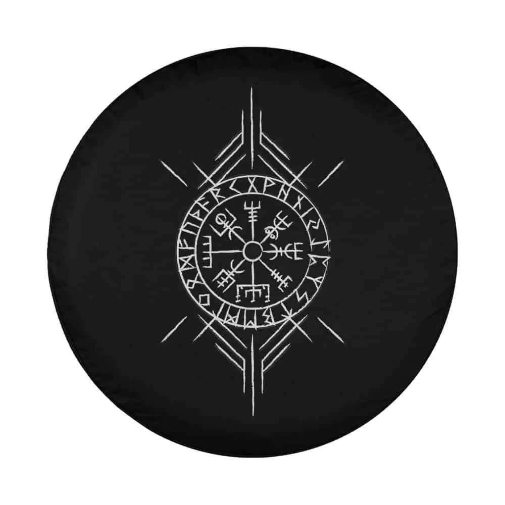 Celtic Norse Vegvisir stave runic circle design for Jeep Cherokee spare tire cover