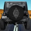 Celtic Norse Vegvisir stave runic circle spare tire cover with no camera hole for Jeep Cherokee