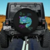Cheshire Cat blue stripes We're All Mad Here spare tire cover without camera hole for Jeep