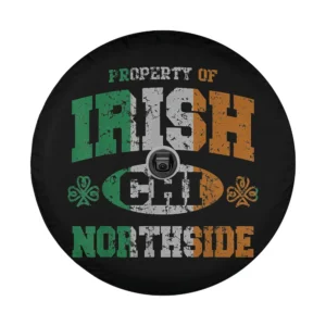 Chicago Northside Irish flag distressed shamrock spare tire cover design only