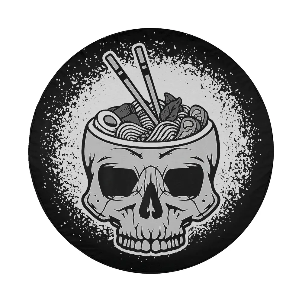 Chopsticks ramen skull bowl Halloween design for spare tire cover