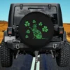 Clover cat silhouette shamrock Irish spare tire cover with no camera hole for Jeep