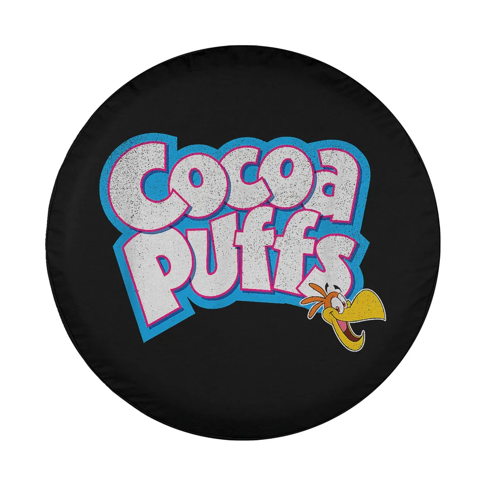 Distressed Cocoa Puffs logo and Sonny the Cuckoo Bird cartoon mascot design