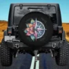 colorful compass lotus flower motivational spare tire cover for Honda CRV with no camera hole