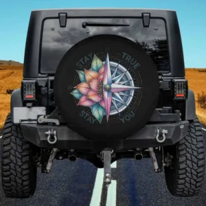 colorful compass lotus flower motivational spare tire cover for Honda CRV with no camera hole