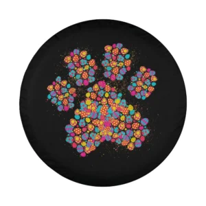 Colorful egg mosaic dog paw Easter Christian festival design only