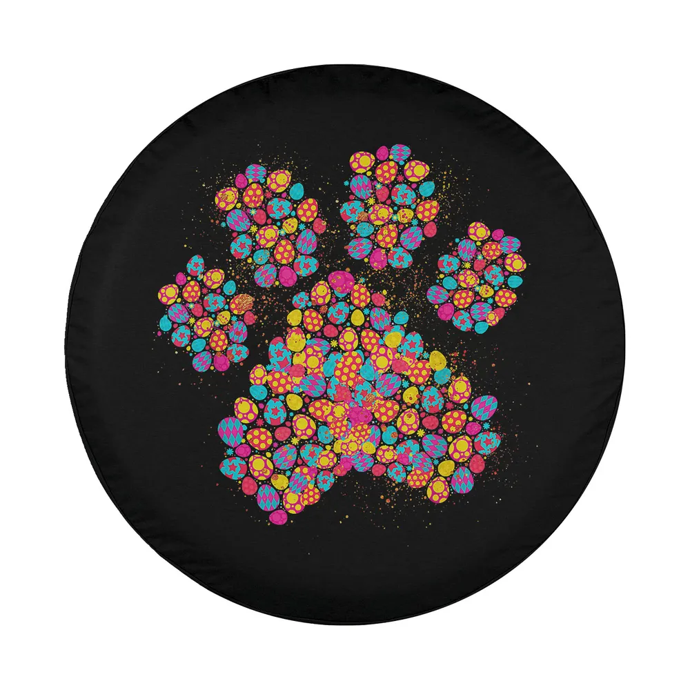 Colorful egg mosaic dog paw Easter Christian festival design only