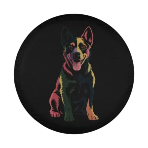 colorful pop-art dog portrait illustration design closeup