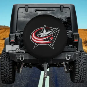Navy Blue Star Logo Columbus Blue Jackets Spare Tire Cover No Camera Hole