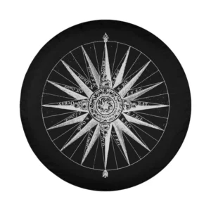 Compass antique nautical map navigation vintage design for Jeep Cherokee spare tire cover