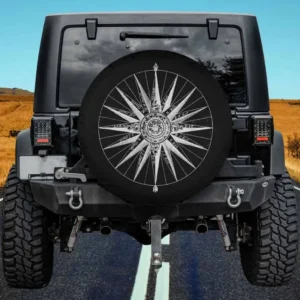 Compass antique nautical map navigation vintage spare tire cover no camera hole for Jeep Cherokee