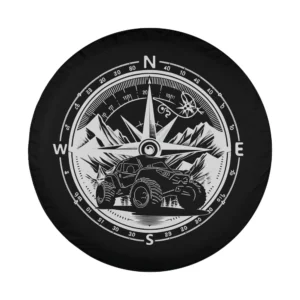 compass mountain off road quad atv line art design for spare tire cover