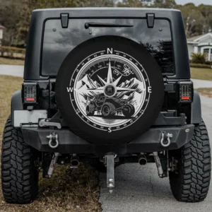 compass mountain off road quad atv spare tire cover with backup camera hole for travel trailer