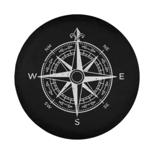 compass rose fleur-de-lis navigation rv spare tire cover design only